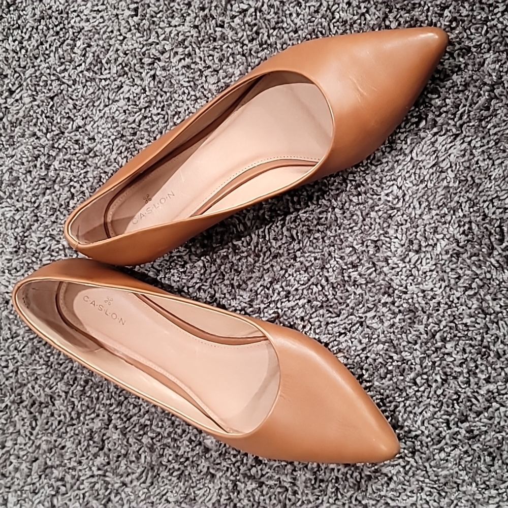 Caslon brown flats pointed toe